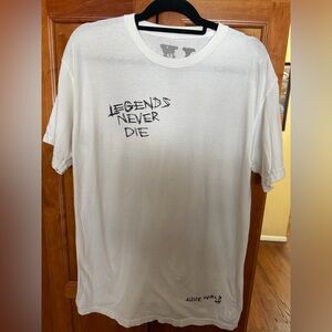White Graphic T-Shirt - Legends Never Die Juice World 999